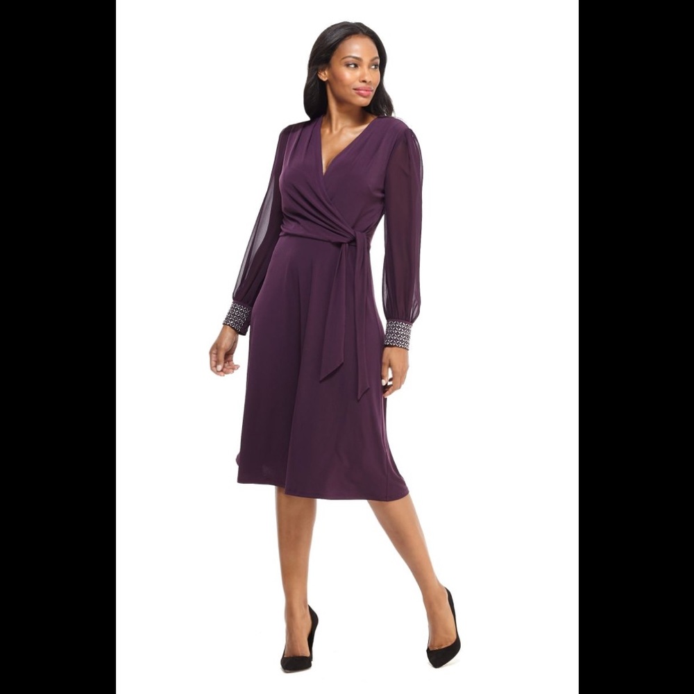 London Times eggplant Anika cocktail dress, NWT.